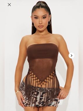 Fashion Nova Dixie Strapless Mesh Top